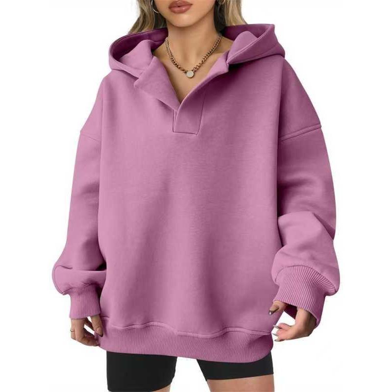 Autumn Womens Casual Loose Fit Pullover Hoodie Comfortable Daily Top