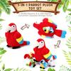 Meooeck 5 Pcs Macaw Parrot Plush Set 13 Inch Mommy Parrot Stuffed Animal with 4 Cute Plush Baby In Her Belly Soft Cuddly Bird for Toddlers Valentines