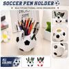 Multifunctional Soccer Ball Pen Holder Plastic Desk for School Stationery and Toothbrush Storage