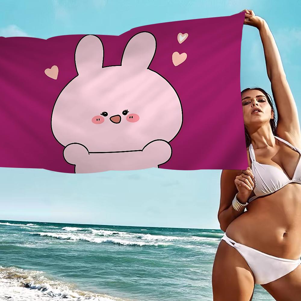 Cartoon A-Asamimichan Süßes Strandtuch Bunte Handtücher Mikrofaser Schnelltrocknend Sandfrei Strand Yoga Spa Fitnessstudio Pool