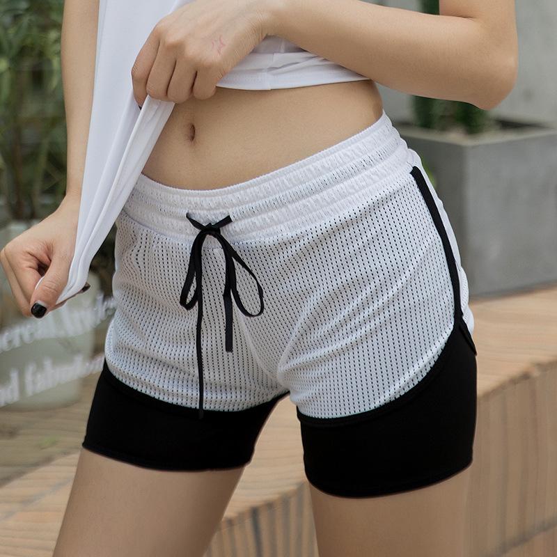 Women's Quick-Dry Mesh Yoga Shorts - Summer Anti-Exposure Two-in-One