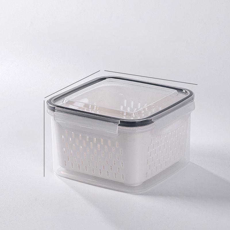 Depozitare frigider Organizator frigider Cutii pentru legume proaspete cu fructe Coș de scurgere Recipiente de depozitare Cămară Organizator de bucătărie( Rotund/Pătrat/Dreptunghi)