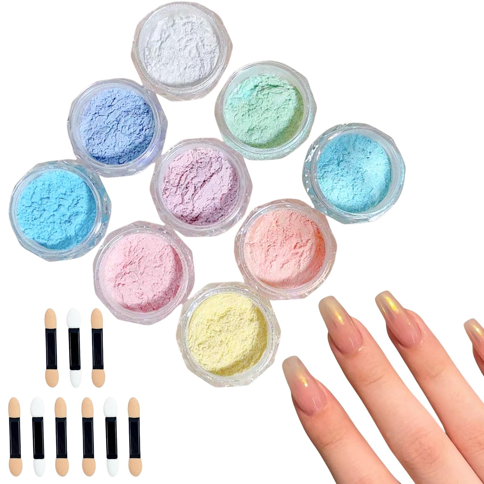 

Aurora Powder, 9-Color Set, Nail Powder, Sparkling, Colorful, Ultra-Fine Gradient, Mirror Powder, Nail Glitter, Metallic Powder, Gel Nails, Nail Art,