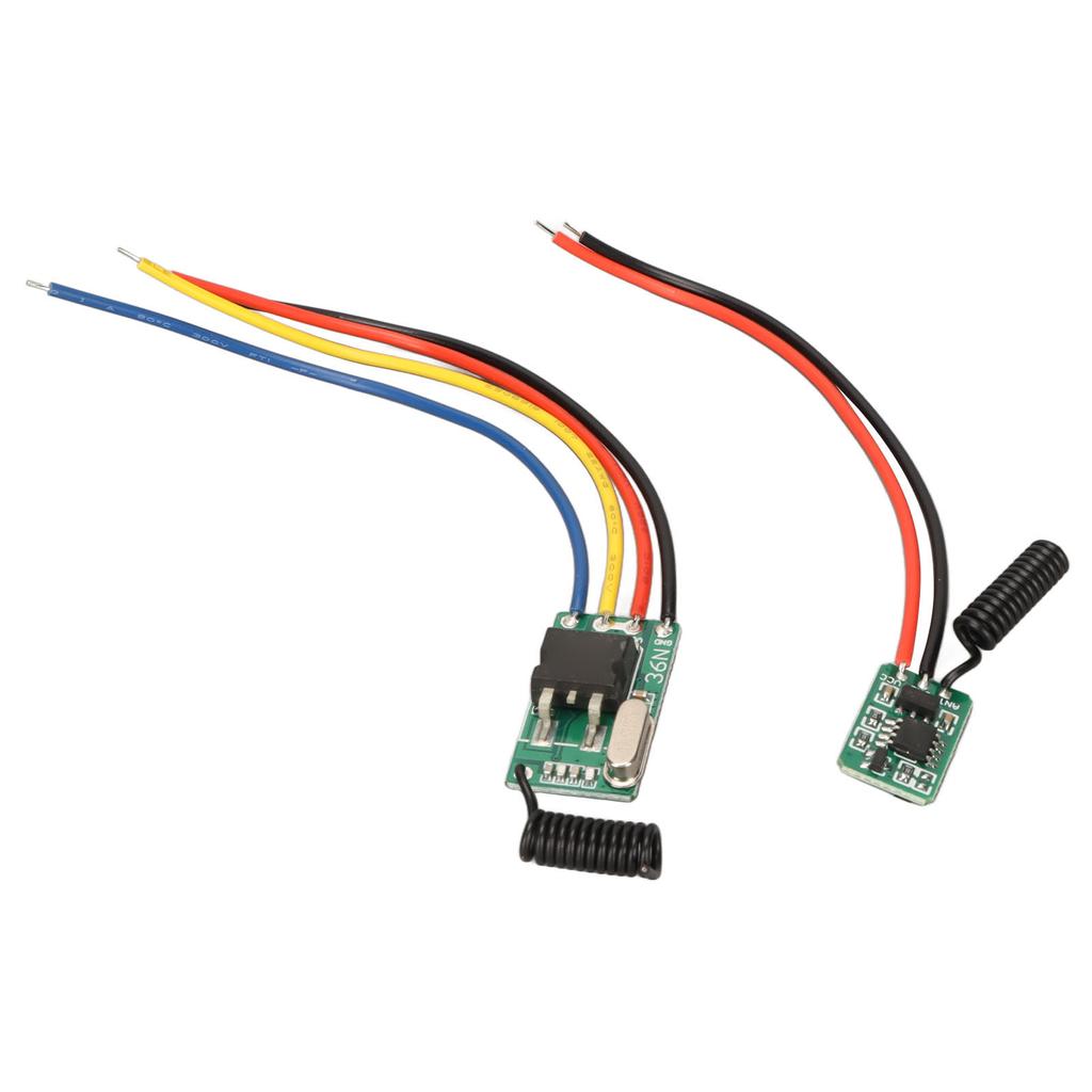 DC6V‑36V Receiver and DC5V‑24V Transmitter Contactless Small PCB 433MHz RF Remote Control Switch for Wall Floors Doors
