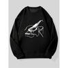 Men's Simple Guitar Pattern Casual Crew Neck Sweatshirt