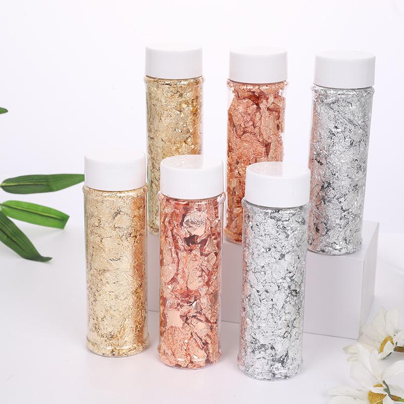 High-Quality Gold & Silver Foil Flakes for Candles, Nail Art, and Painting Decoration
