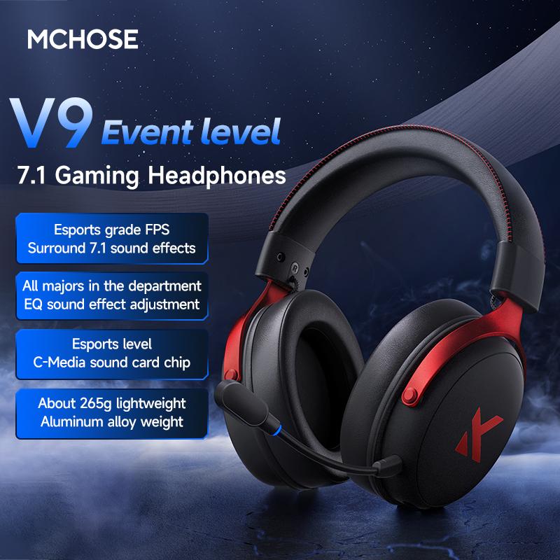 Słuchawki MCHOSE V9 Pro z Mikrofonem Trzy Tryby Bluetooth Bezprzewodowe Komputer PC Słuchawki dla Graczy Akcesoria V9 Pro MCHOSE