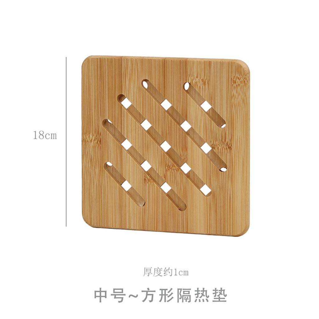 Portable placemat, thickened circular household coaster, hollowed out bamboo insulation mat, dining table mat