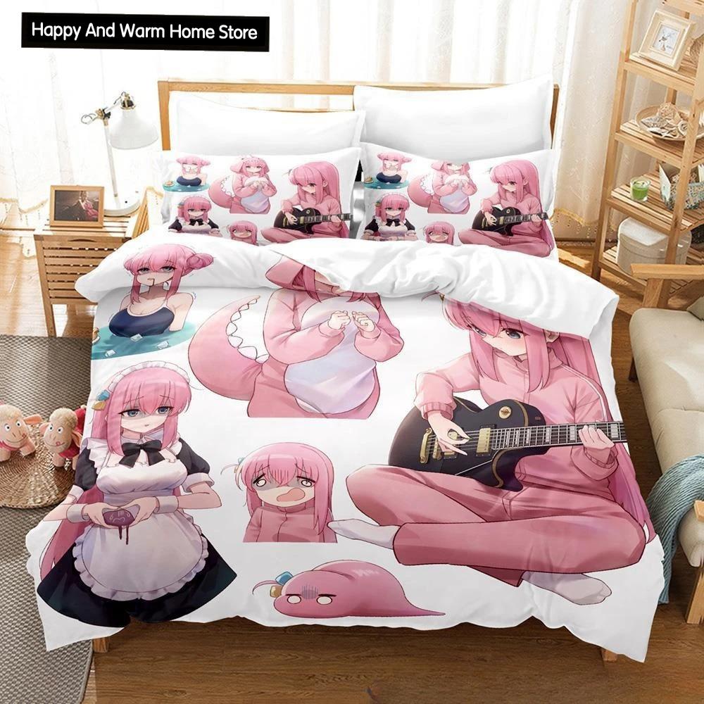 

Модная 3D-печатная аниме-фигурка BOCCHI THE ROCK! Комплект постельного белья односпальный двуспальный двуспальный двуспальный комплект для взрослых мальчиков пододеяльник комплекты EU single(135x200cm)