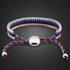 Bracciale in argento sterling 925 alla moda Bracciale in corda intrecciata stile nazione vintage Gioielli da donna con fascino regolabile