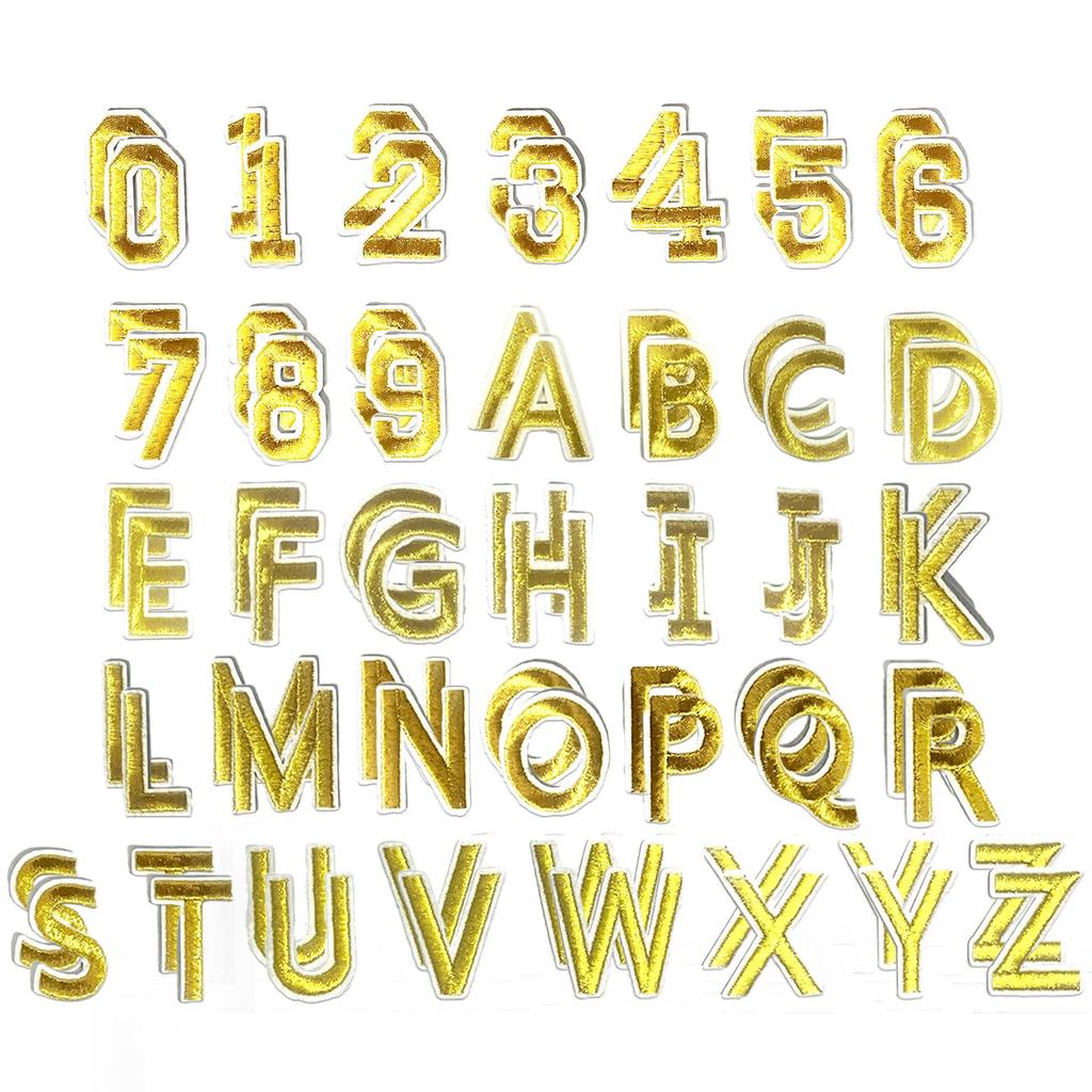 Colorful English Letter & Number Embroidery Patch Set for Clothing Decoration
