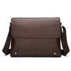 Men's Solid Retro Leather Shoulder Bag, Casual Business Crossbody BagS Horizontal A4 Paper Travel Bag Briefcase Laptop Bag