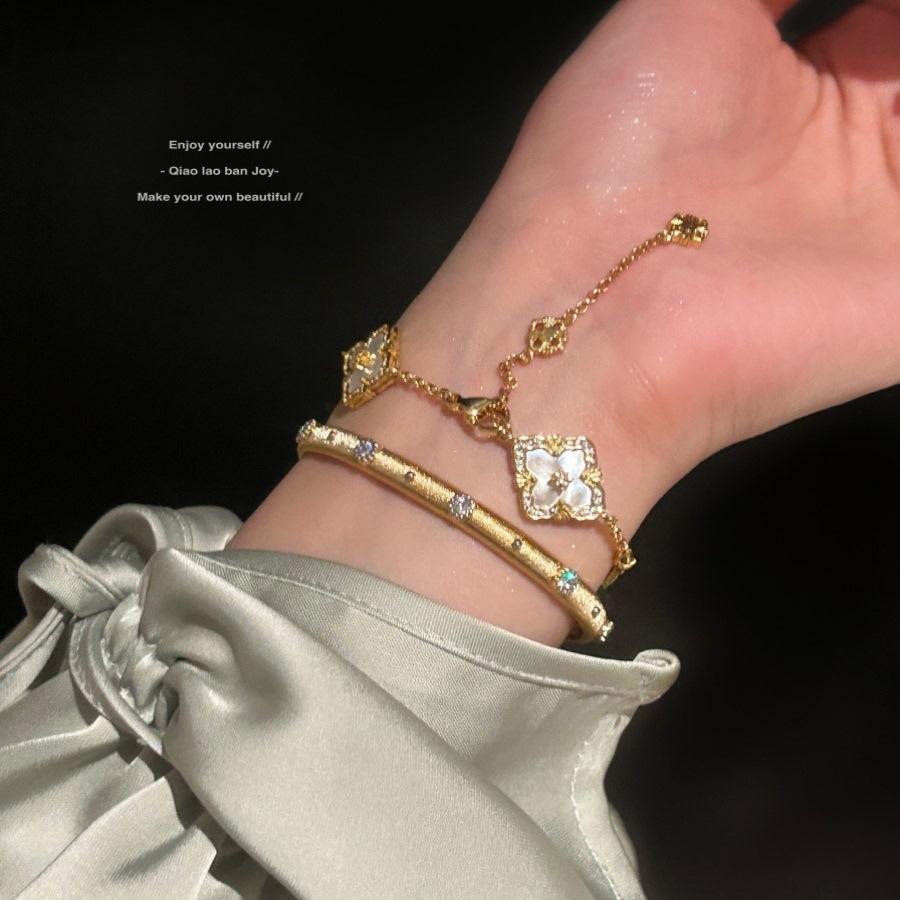 [Boss Joe Joy] High-end goods! Buchi four-leaf clover necklace, bracelet, Fritillary ring, light luxury texture