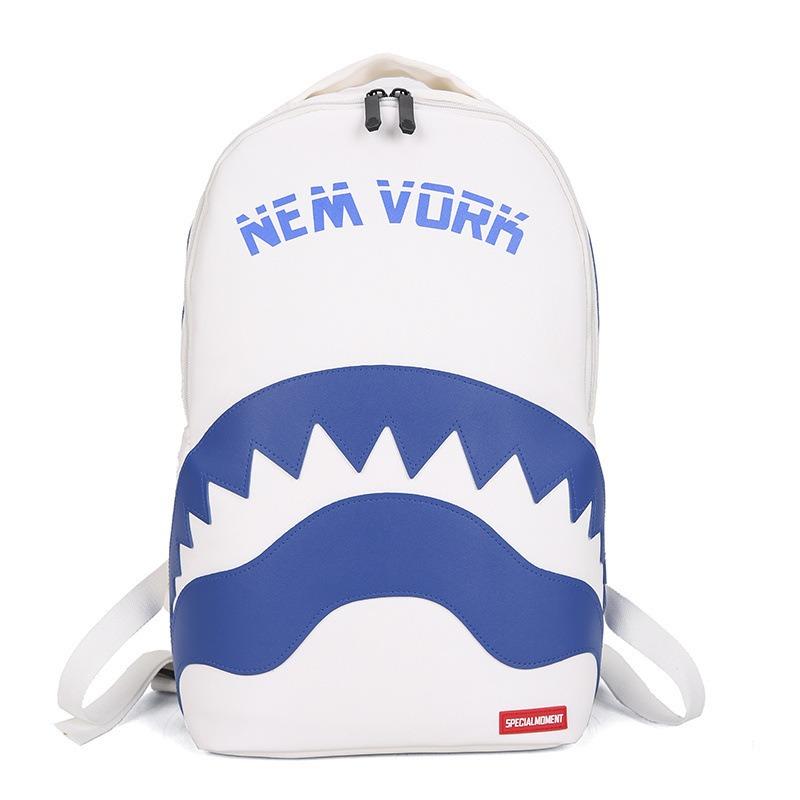 Tide Brand Shark Backpack Graffiti Wind Leisure Street Trend Backpack Skateboard Backpack Printing