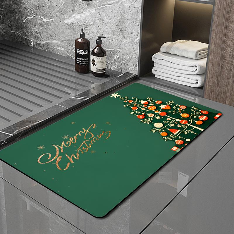 SANFAN Customizable Christmas Multipurpose Floor Mat Doorway Bath Mat Kitchen Mat