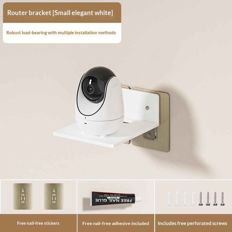 WiFi Router Shelf Wall Mounted No Drill Durable Stainless Steel Rack for Makeup Cosmetic Storage Bathroom