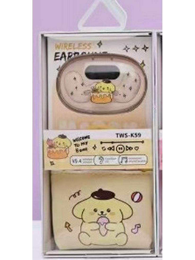 

2025 TWS-K59 Bluetooth 5.3 Earphones with Cartoon Coin Purse Wireless Sleep Design жёлтый