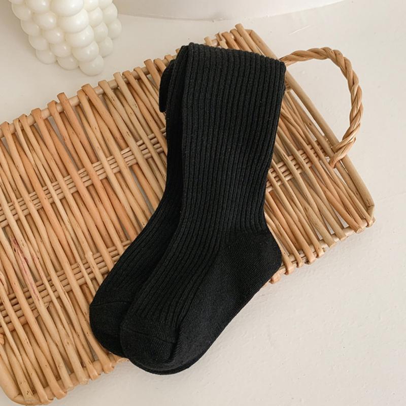 Girls' Pantyhose Children's Leggings Solid Color Vertical Striped Kids Pantyhose