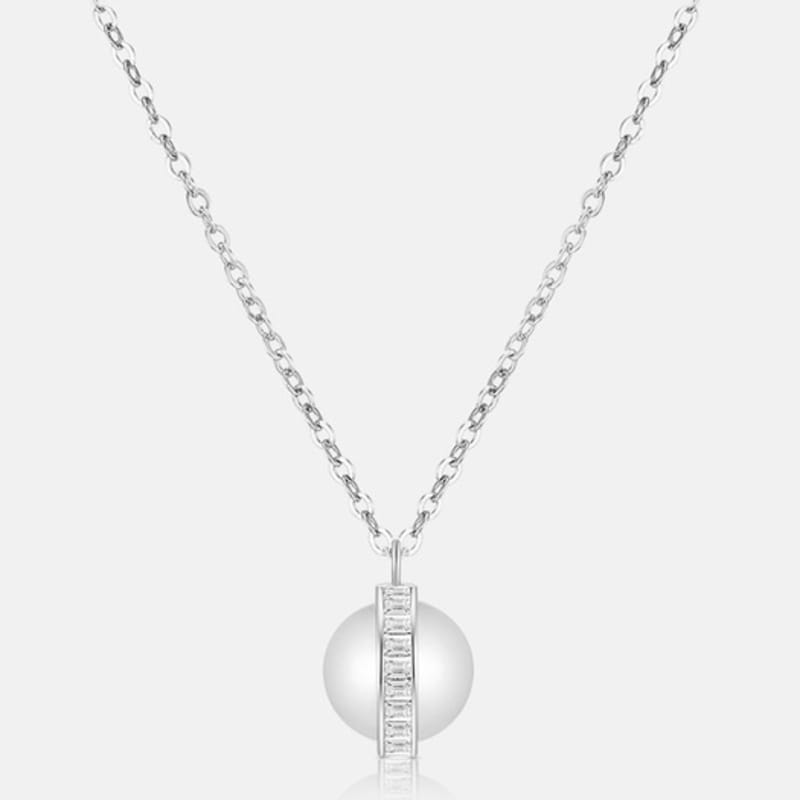 METROCITY JEWELRY 1992 PERLA Sterling Silver White Necklace A251SN1759WPH