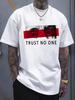 1 Pcs Casual Stylish Streetwear Eye Slogan Crew Neck Cotton Unisex Short Sleeve T shirt,Loose Fit Top For Summer Concert Sports