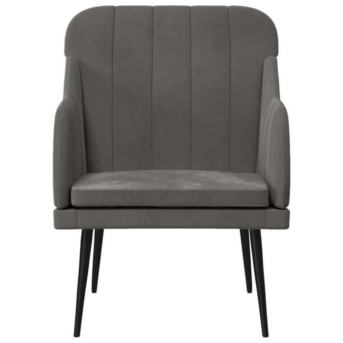 VidaXL Fauteuil Gris foncé 63x76x80 cm Velours 351455
