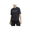 Nike Swoosh Embroidered Logo Crew Neck Casual Short Sleeve T-Shirt Women Tops Black FZ4886-010