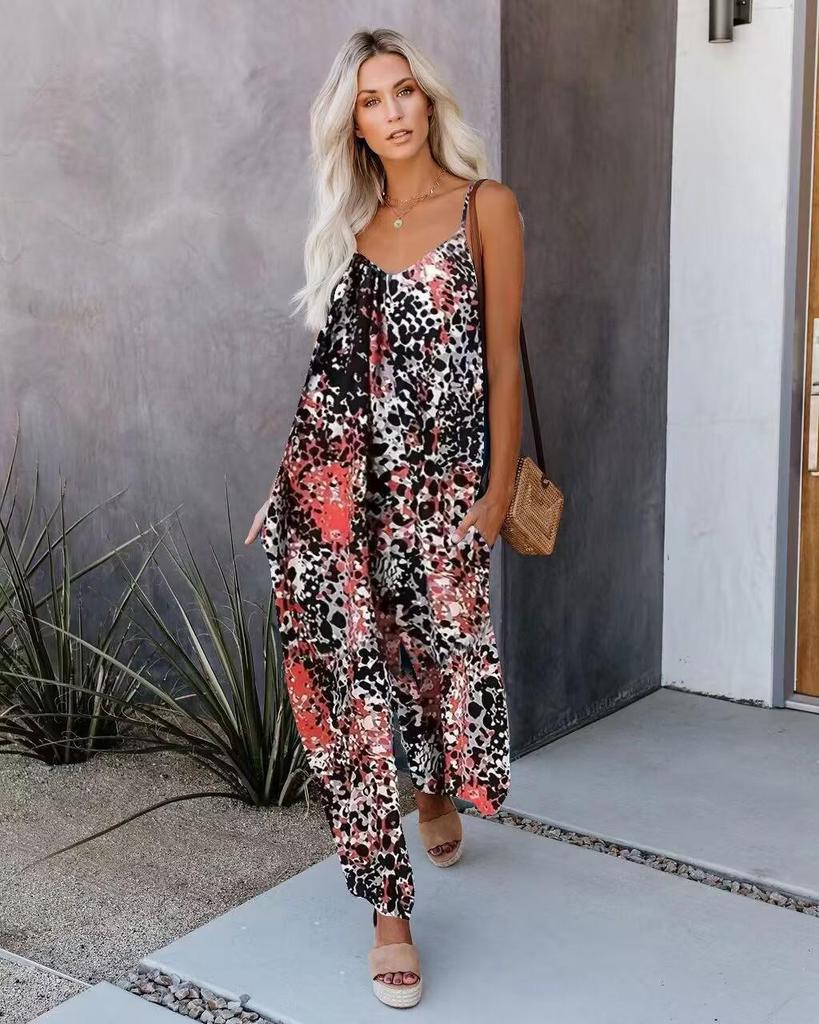 2022 New Women's Sexy Wide-Leg Suspender Jumpsuit