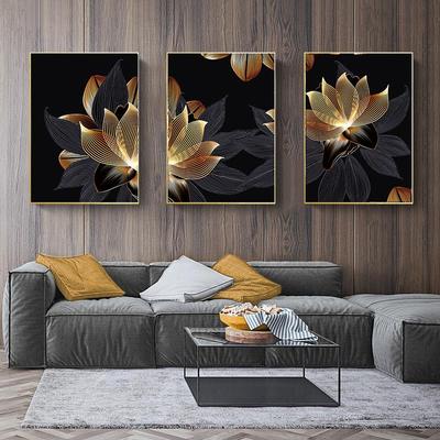 Abstraktes goldenes Landschaftsölgemälde, Druck auf Leinwand, Poster, Wandkunst, moderne modulare Bilder für Wohnzimmer, Heimdekoration