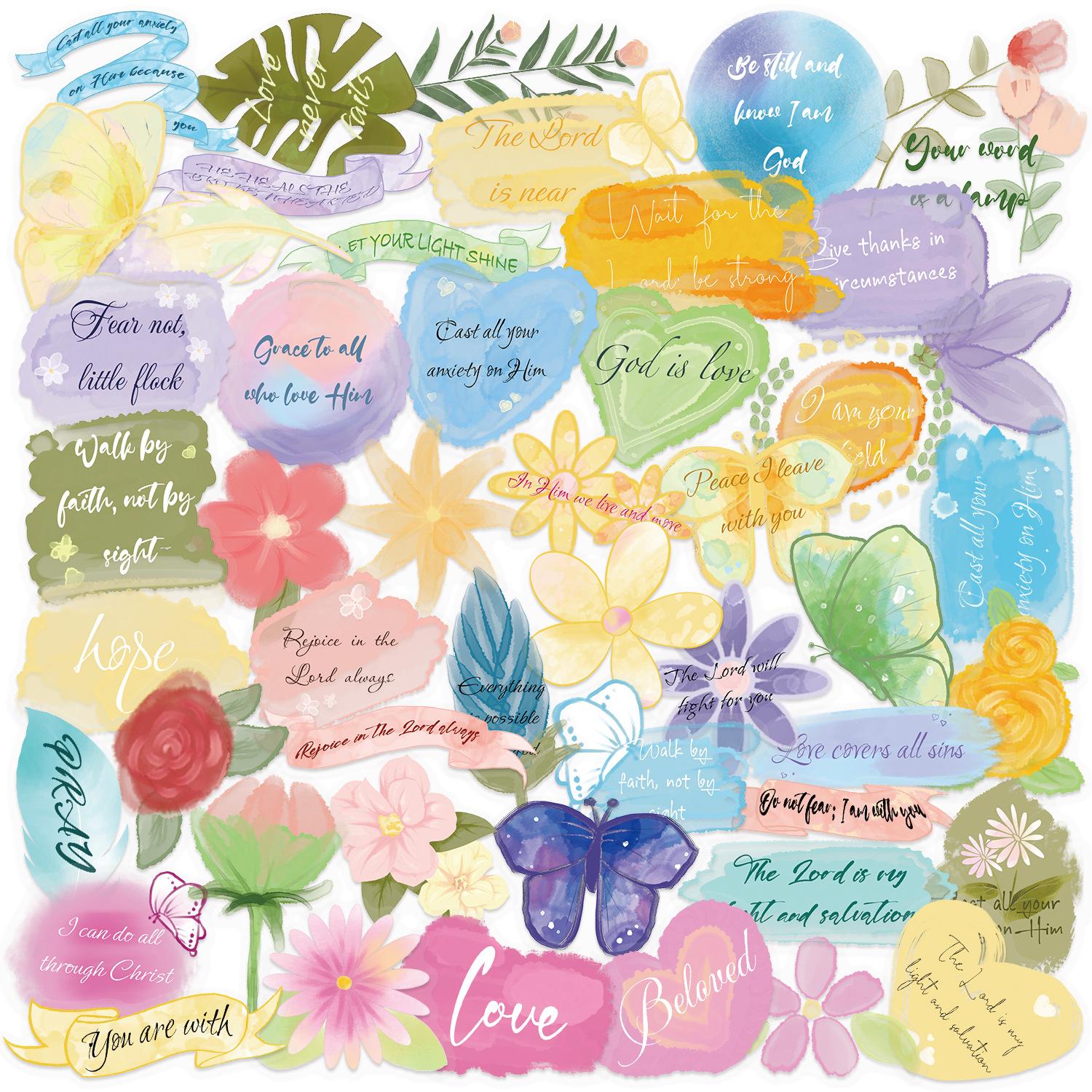 

50 Transparent Cartoon Specimen Stickers Pack , Transparent PET Stickers One Size