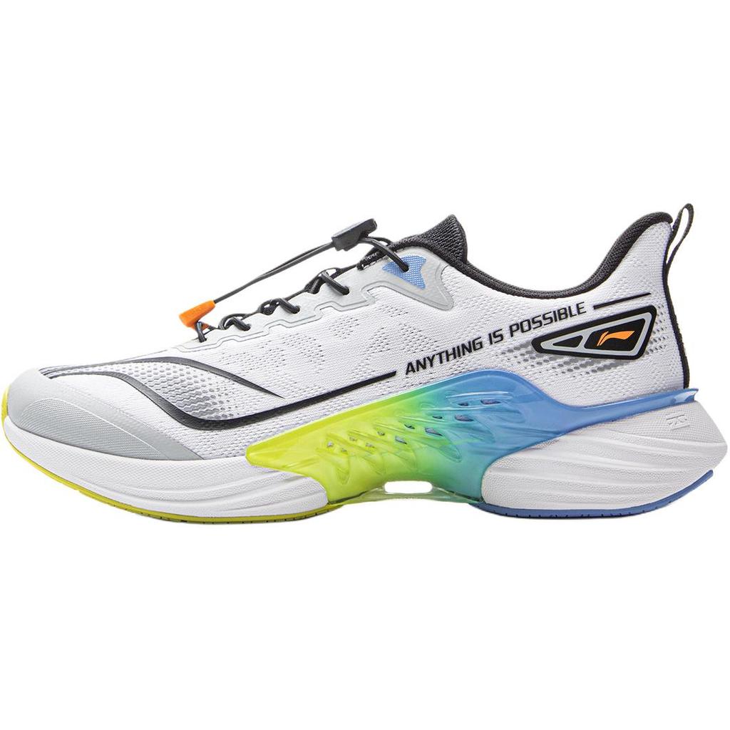 Li Ning Kids Running Synthetic Leather Lightweight Comfortable Fashion Shock Absorption Breathable Low Top Running Shoes Kids sneaker YKFV184-3