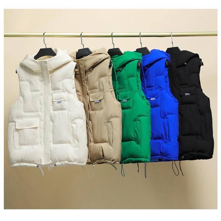 

Women s Cotton Jacket Vest Plus Plus Size College Vest Jacket M хаки