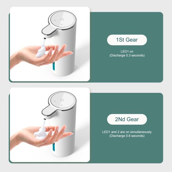 Waterproof Automatic Soap Dispenser USB-C Fast Charging 4 Foaming Settings IPX5 Waterproof Design Wash Dispenser