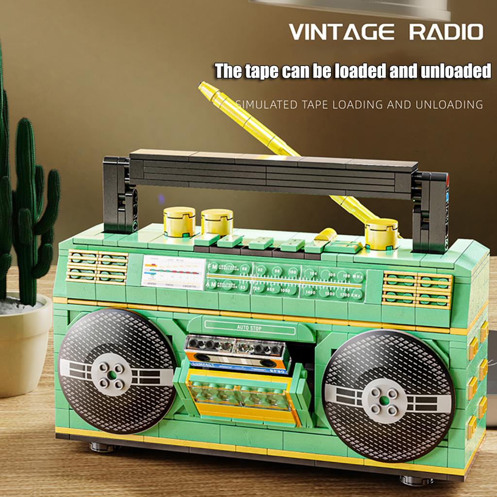 Non-Toxic 781Pcs Vintage Radio Recorder Building Block Toys Sets 3D Puzzle Model Creative Desk Decor For Collectors Christmas Gifts