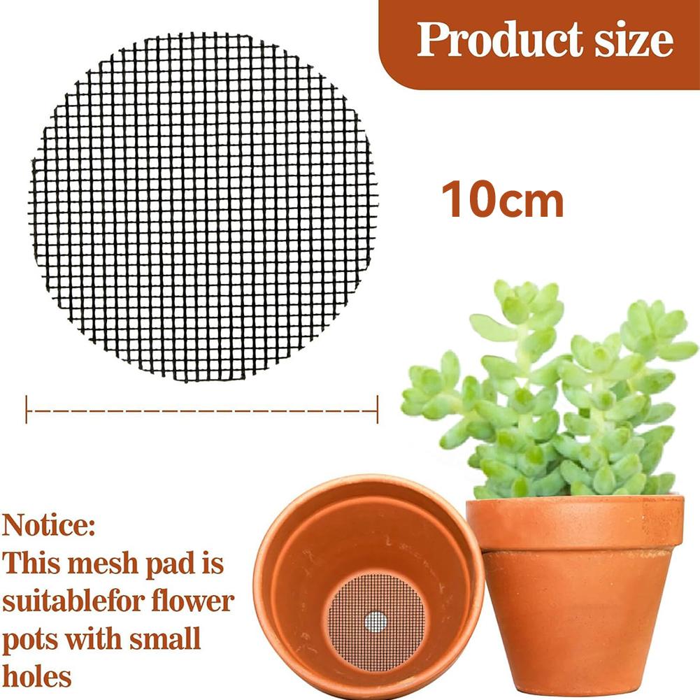 100 Pieces Set Bonsai Pots Mesh Pad Flower Pot Drainage Mat