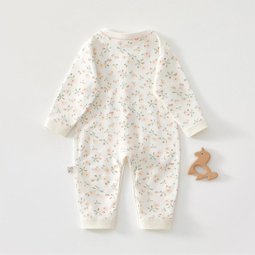 Spring and Autumn New Baby Girl Clothing 0-1 Year Old Baby Girl Jumpsuit Printed Pattern Pure Cotton Breathable Jumpsuit