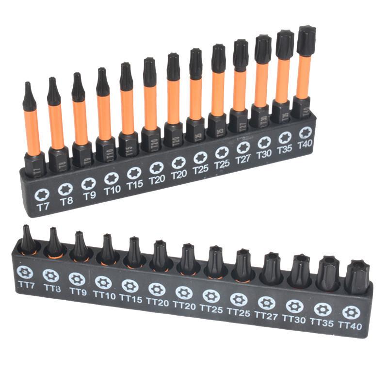 26-Piece S2 Alloy Steel Torx Bit Set, Solid & Hollow, 25mm/50mm for Electric Screwdrivers