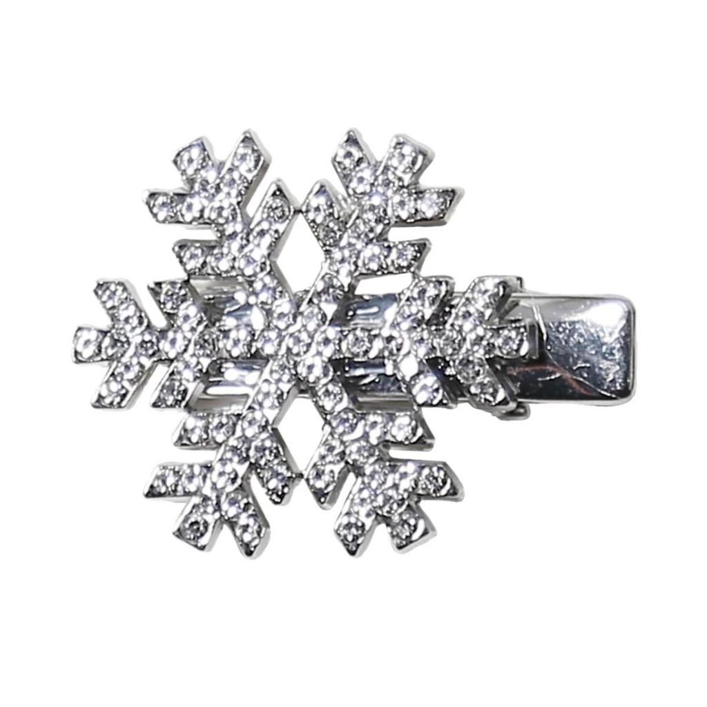 Cool-toned Snowflake Hair Clip - New 2025 Autumn/Winter Side Hairpin for Girls, Perfect for Christmas
