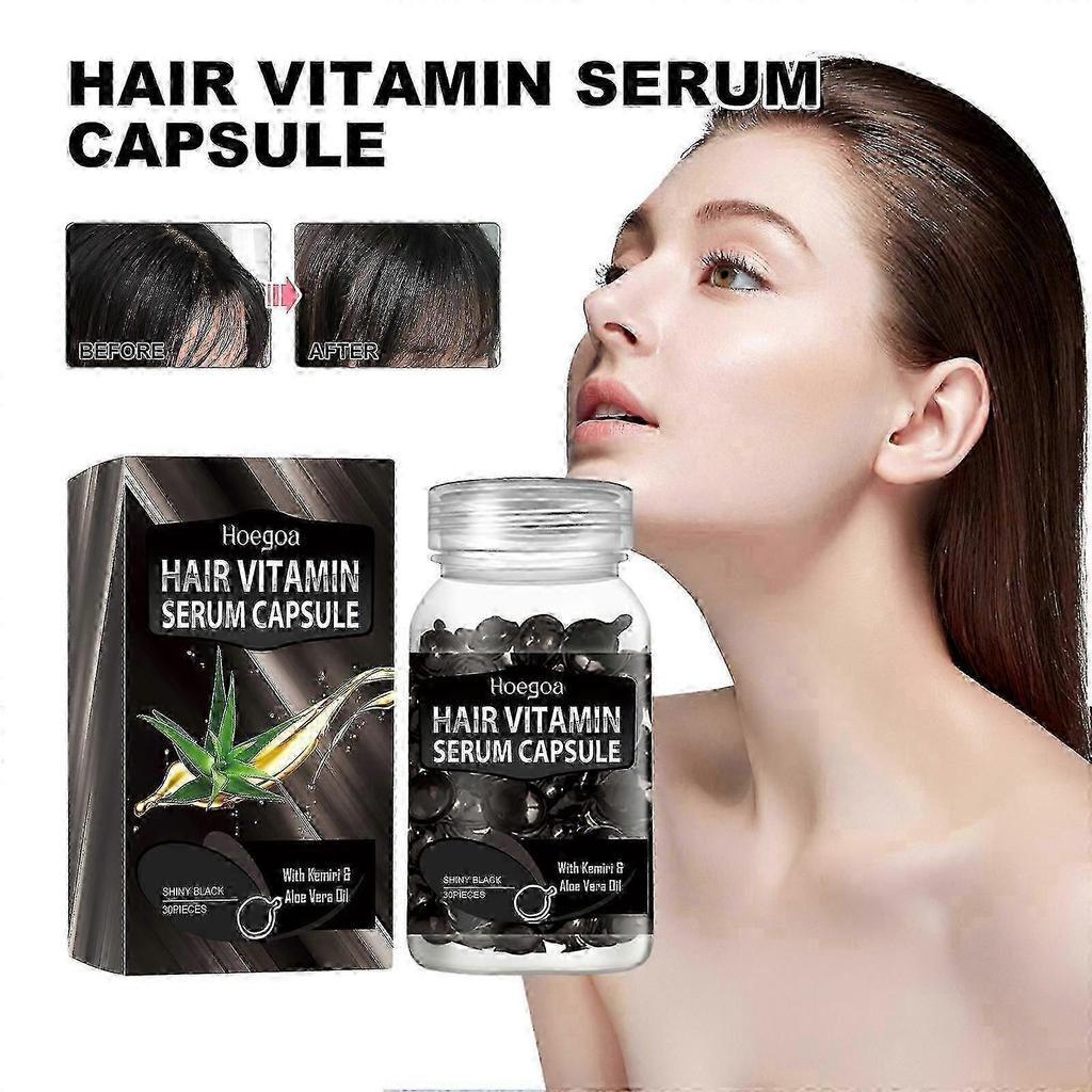 Hoegoa Hair Essential Oil Care Black Capsule, Repair Dry and Frizzy Hair, Strong and Solid Hair, Smooth Care
