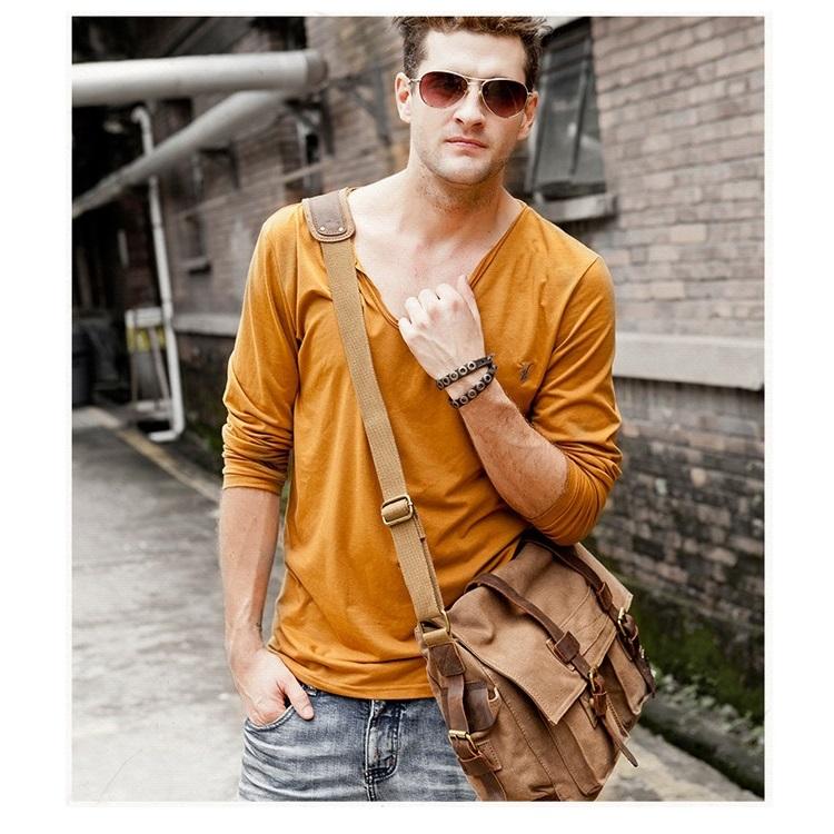 Men's Canvas Shoulder Bag Messenger Bag Casual Bag