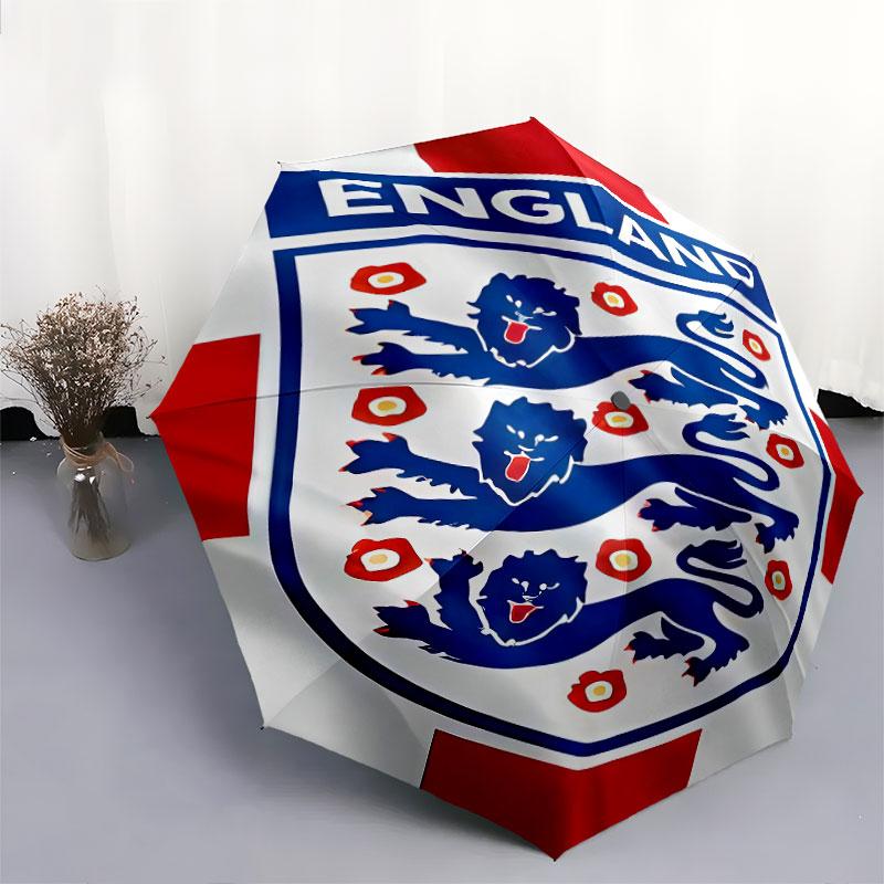 1 PC Automatic Folding Umbrella - England National Football Team Pattern, Portable & Foldable Design with 8 Ribs, Christmas Birthday Gifts