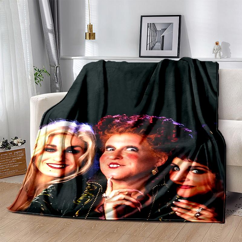 Hocus Pocus Flannel Blanket Soft Warm All-Season Throw, Design for Camping, Car Travel, Hiking Sofa, Bed, Office Perfect Gift for Parties