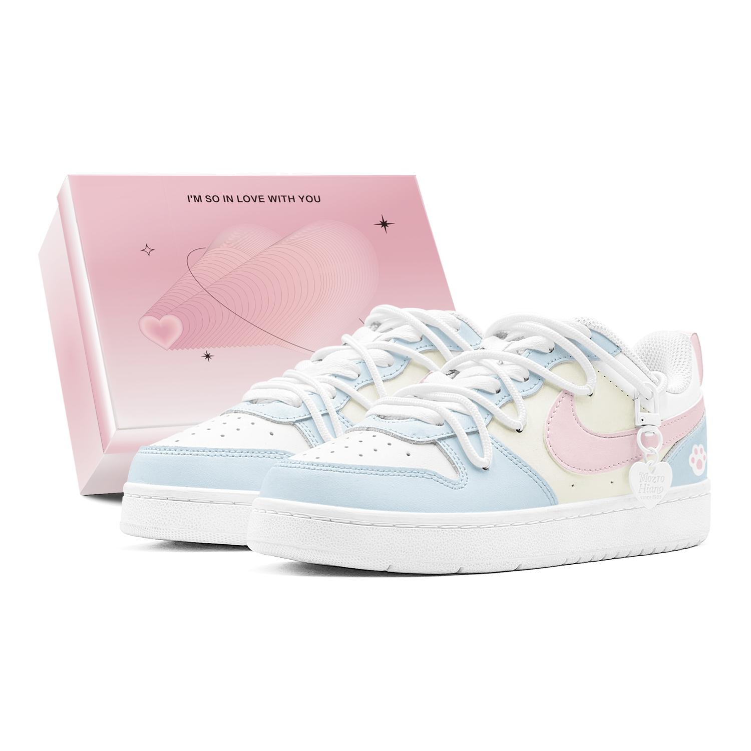 

Nike Court Borough Low top Skateboard Shoes Women s Pink Blue BQ5448-100(TeamS2-S-BOX) 38