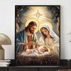 Set Pittura Diamante Fai da Te 5D Diamanti Completi Scena della Natività Artigianato Religioso per Decorazione Murale Casa