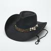 European and American New Accessories with Curved Brims Western Cowboy Hat Top Hat Tibetan Retro Jazz Hat Felt Hat Wool Riding Hat