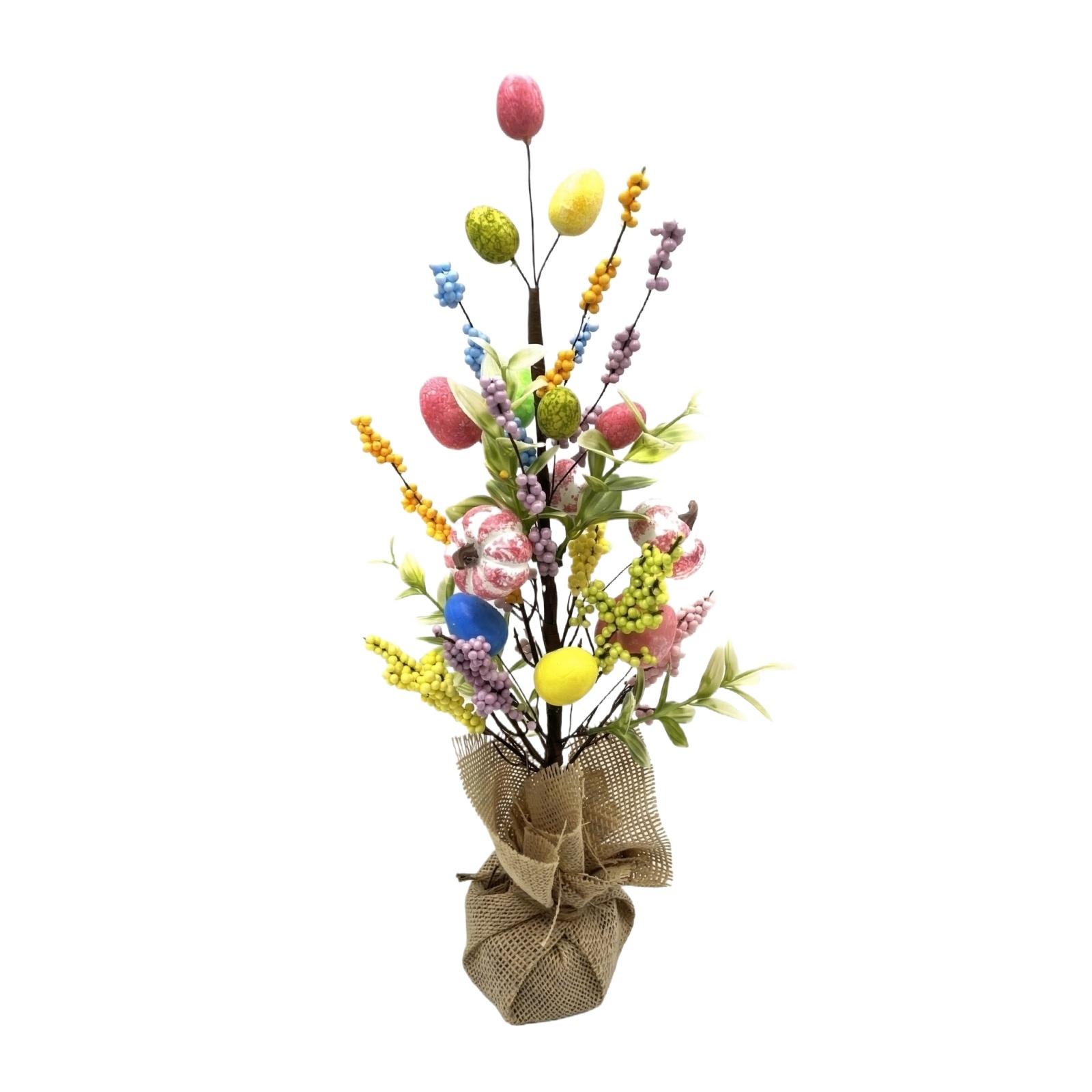 

New Easter Decorations 45cm Easter Egg Pumpkin Tree Scene Tabletop Ornament One Size
