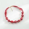 Fashion Bohemian Style Random Pattern Necklace Scarf With Beaded Stainless Steel Clavicle Chain Trendy Women Jewelry
