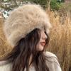 Women's New Winter Hat Thickened Warm Imitation Fur Fashionable Simple Fisherman's Hat Imitation Mink Hair Ladies Mongolian Hat