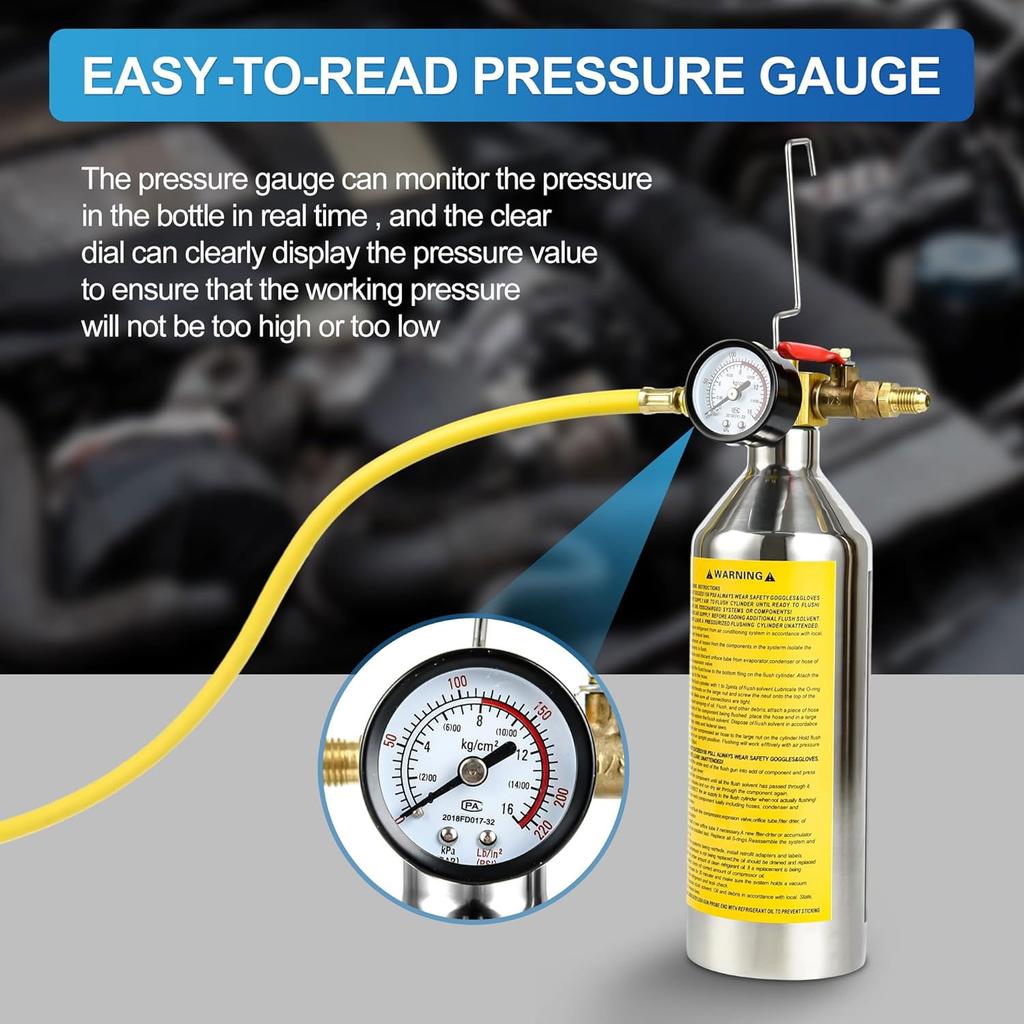Automotive Air conditioning piping condenser canister cleaning bottle Kits A/C system flush SET