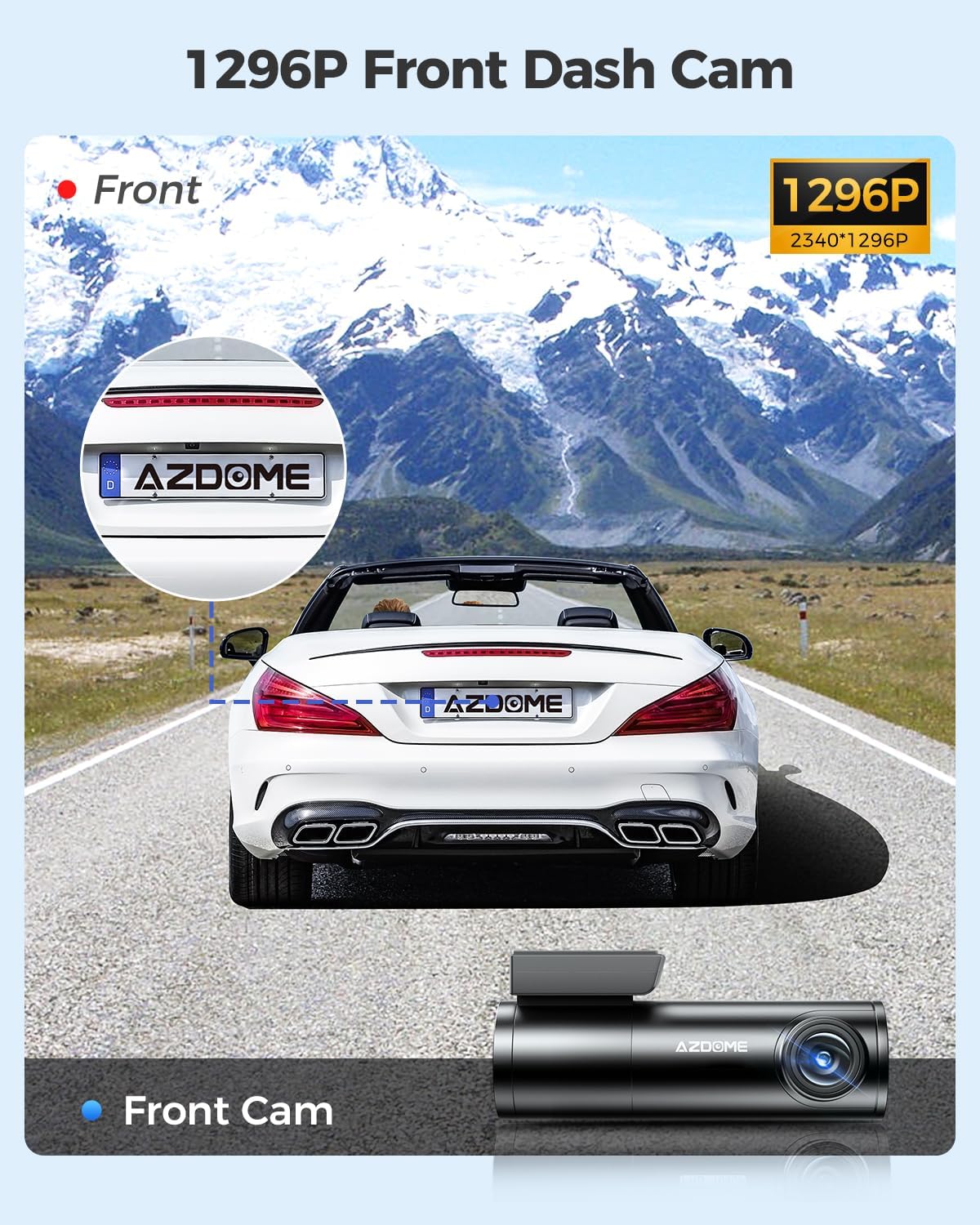 

M300 Dashcam 1296P WiFi Voice Control 24H Parking Mode G-Sensor Loop Recording Super Night Vision Up to 128GB United States