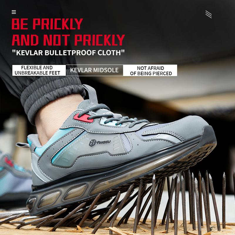 Air Cushion Work Safety Shoes For Men WomenBreathable Work Sneakers Steel Toe Shoes Anti-puncture Safety Protective Shoes